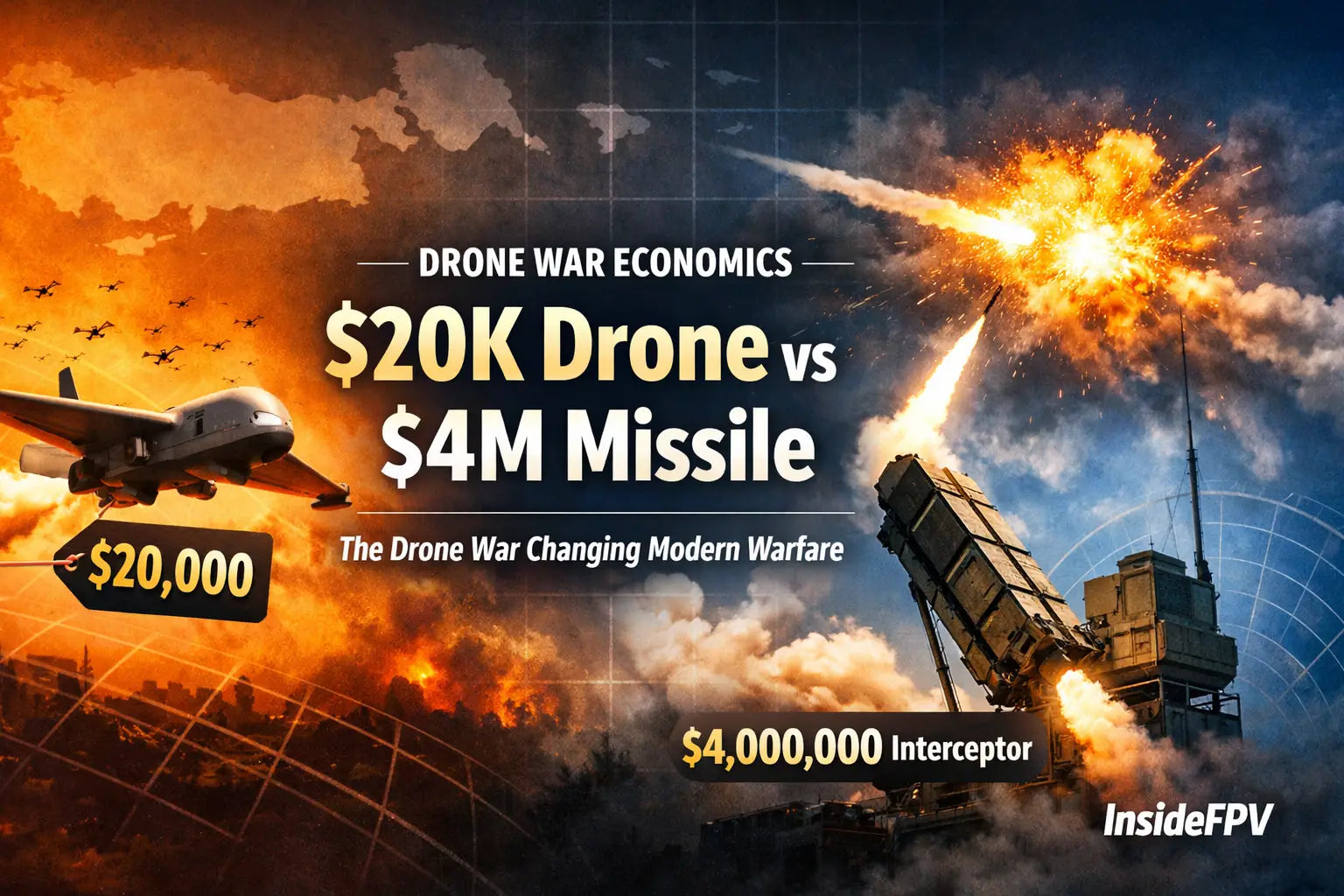 Shahed drone vs Patriot missile cost comparison showing drone warfare economics affecting India defense strategy