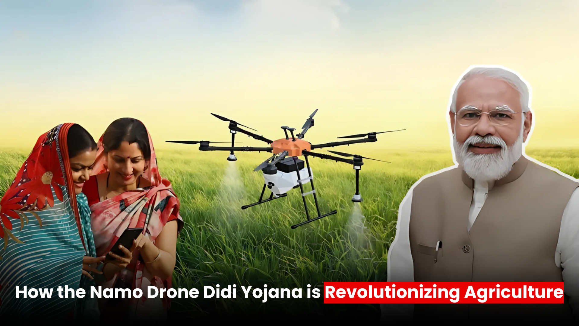 Government-supported drone used in farmland with subsidy from Didi scheme PM Modi