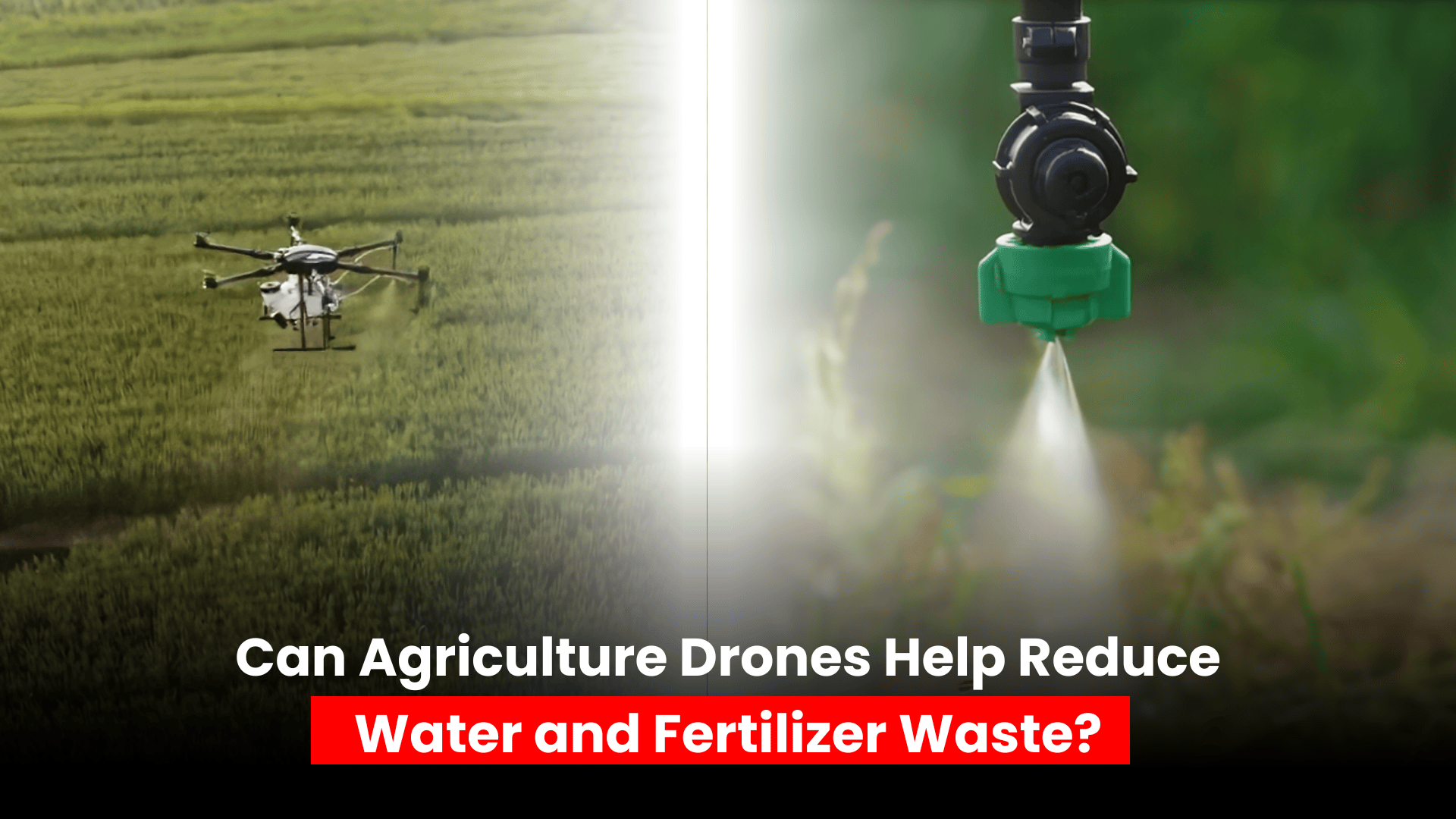 Agriculture drone spraying fertilizer over crops to reduce waste and improve efficiency