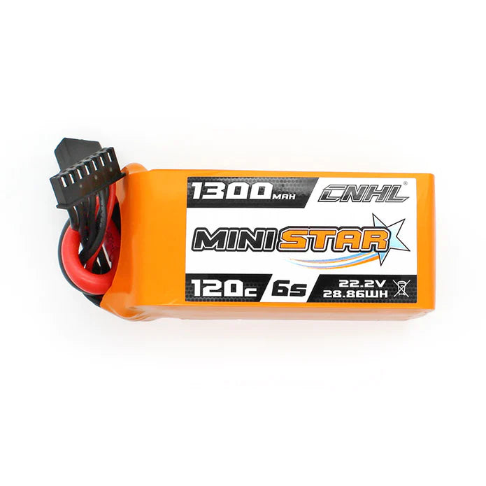 CNHL MiniStar 1300mAh 22.2V 6S 120C Lipo Battery with XT60 Plug insideFPV Batteries and Chargers LiPo Battery
