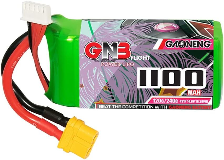 Gaoneng GNB 4S 1100mAh 14.8V LiPo Battery 120C/ 240C with XT60 Connector