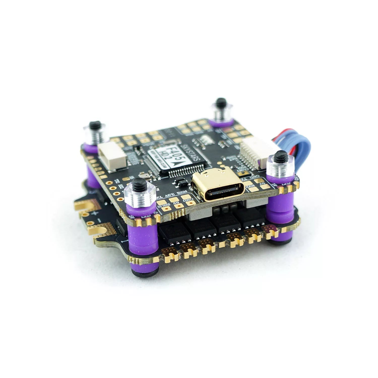 SKYSTARS F405HD Flight Controller & KM50 50A Blheli_S 50A 4 in 1 ESC insideFPV Electronics Stack