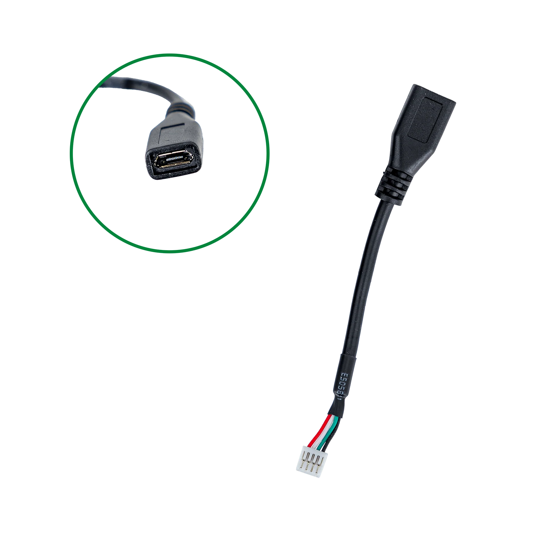 Cable Client, 4-pin JST to Micro USB Female (MCBL-00010-1)