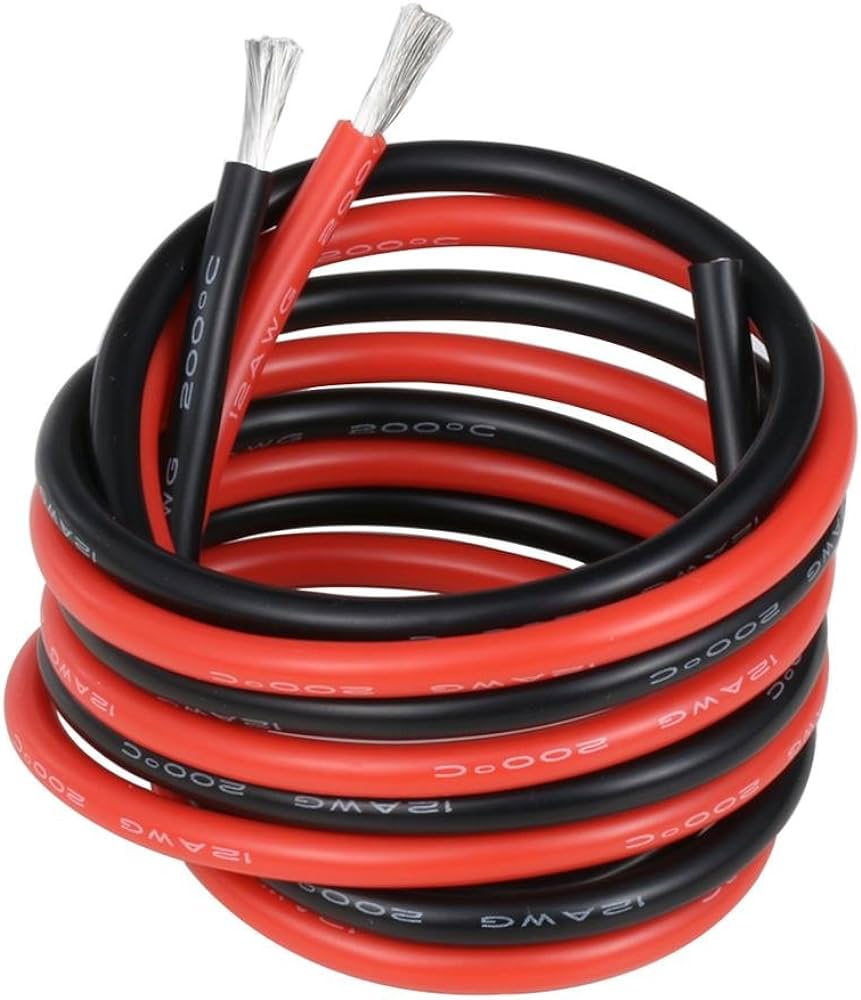 Super Flexible Silicone Wire (12 GUAGE WIRE , 2M Red + 2M Black)