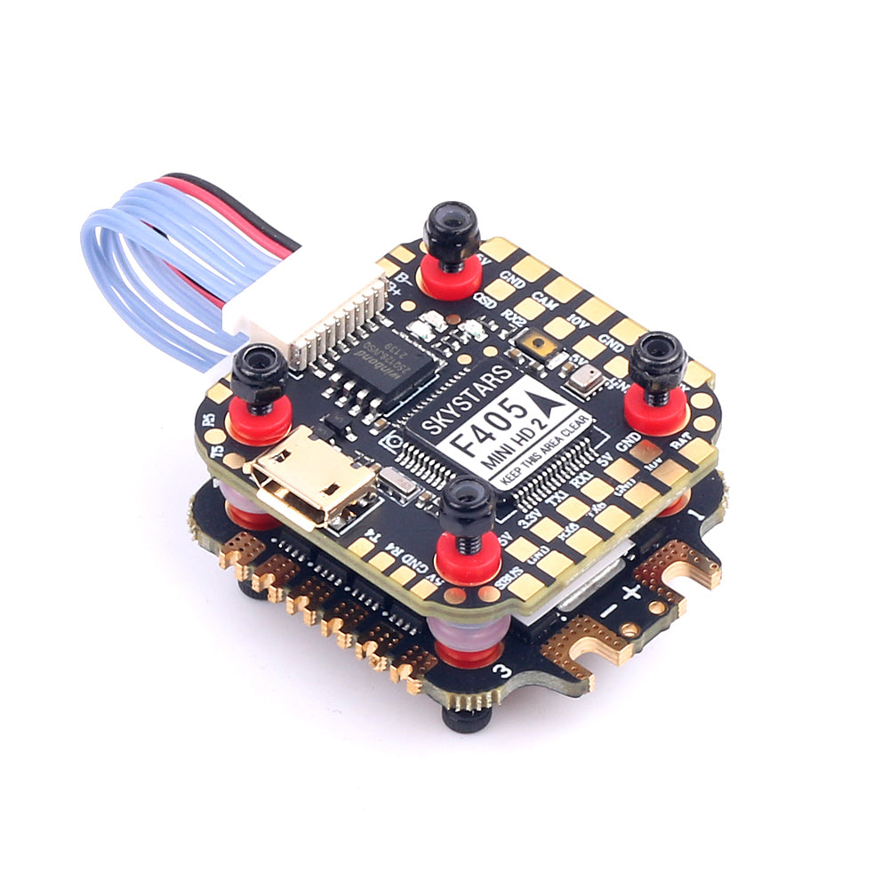 SKYSTARS F405HD Mini Flight Controller &amp; KM40 40A ESC stack insideFPV Electronics Stack